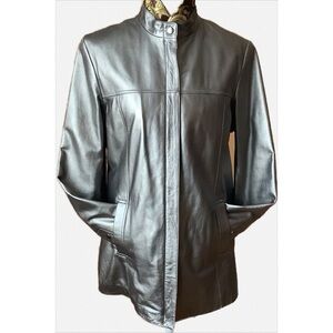 DANIER Metallic Italian Leather Jacket Removable Lining Size M